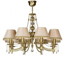 Nic lampa wisząca żyrandol patyna 8x40W E14 + abażur